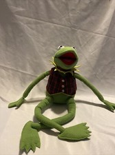 VTG. EDEN /JIM HENSON ASSOCIATES KERMIT THE FROG MUPPET PLAID VEST BOW, 24 IN.