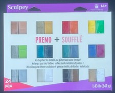 Sculpey Premo  Souffle Premium Oven Bake Polymer Clay 24 Color Pack Set NEW Art