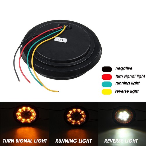 12V 24V LED Round Rear Tail Brake Stop Light Indicator Trailer Caravan Van Truck - Picture 6 of 17