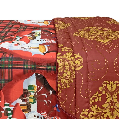 Trapunta natalizia piumone invernale letto matrimoniale tartan Babbo Natale 6508 - Picture 5 of 6