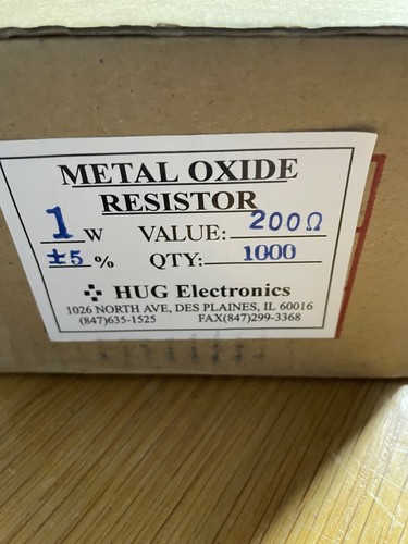 Ein Beutel mit 100 Metalloxid Widerständen, 1 Watt, 200 Ohm, +/- 5% HUG Electronic - Bild 2 von 3