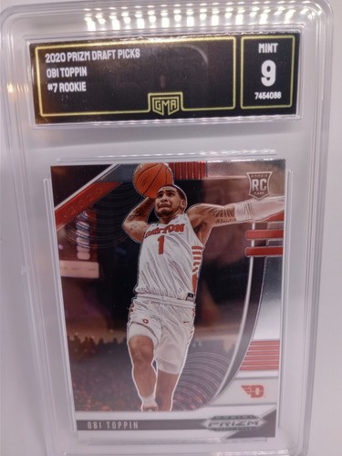 Obi Toppin 2020 Panini Prizm Draft Picks Rookie Card #7 GMA 9 Mint Graded NBA - Picture 6 of 6