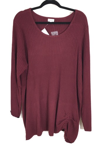 NWT Avenue Sweater Womens Burgundy Long Sleeve Med Knit Pullover PLUS 26/28 3X - Bild 7 von 7