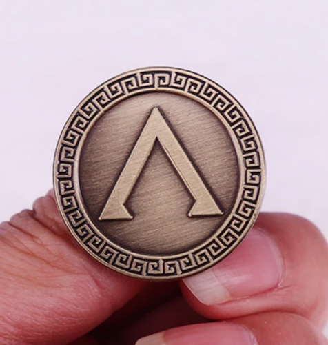 Spartan Shield Crest Aspis Greek Lambda Sparta Ancient Greece 1.2" Enamel Pin - Picture 3 of 4
