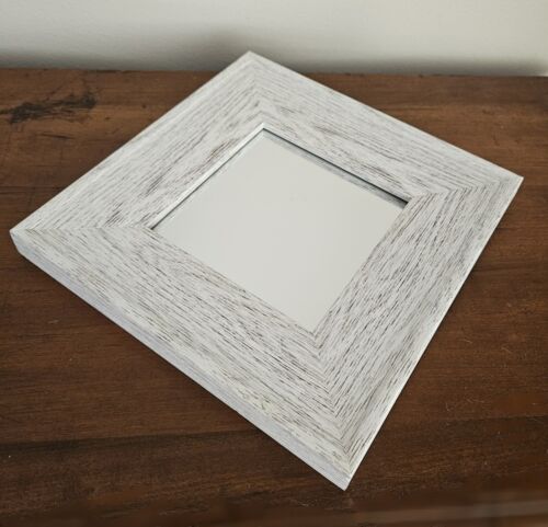 Rustic Barn Wood, Farmhouse, Beach House, 10" Square, Nautical White Mirror - Picture 5 of 14