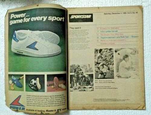 INDIA RARA REVISTA THE SPORTSTAR DICIEMBRE 4, 1982 PRUEBA ESPECIAL, INDIA ORO - Imagen 2 de 2