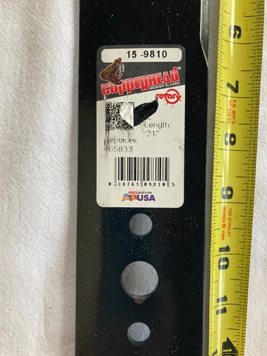 Copperhead 15-9810 Rotary 9810 AYP 165833, 21” Lawn Mower Blade, 1108C - Picture 2 of 5