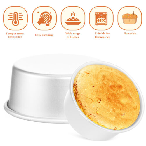 3pcs Cake Tins Baking Cake Pan Trays Round Cake Tins Chiffon Cake Aluminum Molds - Picture 7 of 11
