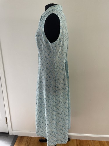 Clues Vintage 90er blau Blumen Button Down Kragen Kleid Größe 12 Frühling/Sommer - Bild 5 von 17