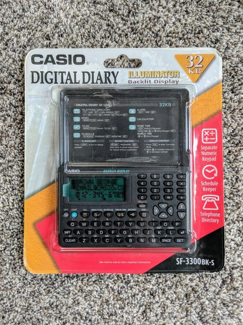 New Vintage Casio Digital Diary 32KB SF-3300 BK-S Factory Sealed | eBay