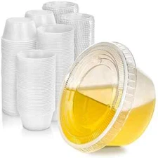 3.25 oz Plastic Clear Disposable Portion Cups with Lids  Souffle Cup / Portion