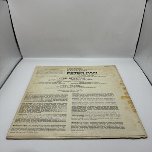 Mary Martin As Peter Pan LP Vinyl Record 1954 Movie Original Cast Recording RCA - Imagen 3 de 5
