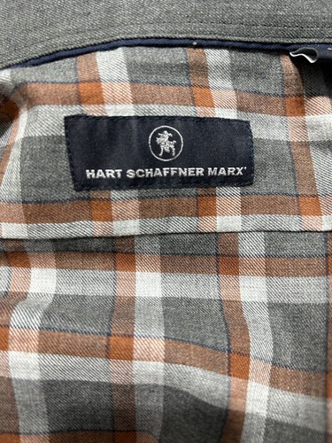 Hart Schaffner Marx Karohemd grau rost ägyptische Baumwolle Langarm Freizeit L - Bild 5 von 7