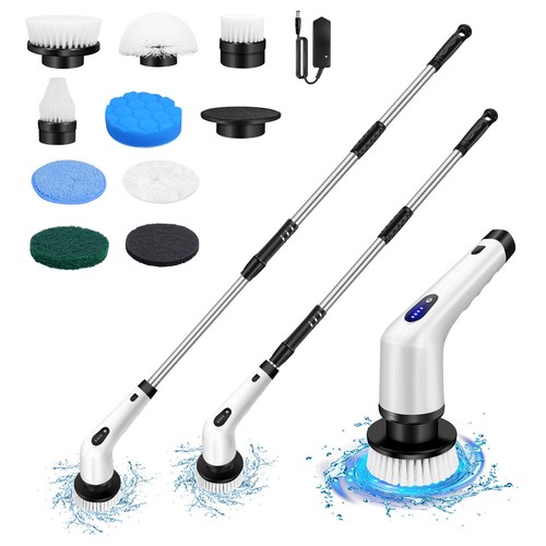 9 Heads Electric Spin Scrubber Cordless Bath Tub Power Scrubber Cleaning Brush - Picture 27 of 27
