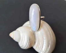 Solid 925 Sterling Silver Moonstone  Ring Gemstone Jewlry Gift For Her  A 32