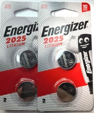 4 PK ENERGIZER ECR2025 3V LITHIUM BAT. DL2025 CR2025 (GREAT EXP 06/34) FREE SHIP