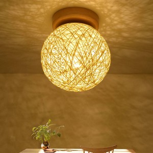 e27 bulb base rattan ball ceiling light woven lamp hallway rattan ball ceiling light