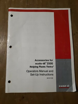 CASE IH 2500 Ecolo-Til Accessories OPERATORS MANUAL & Set-Up  #1J-2194-X18