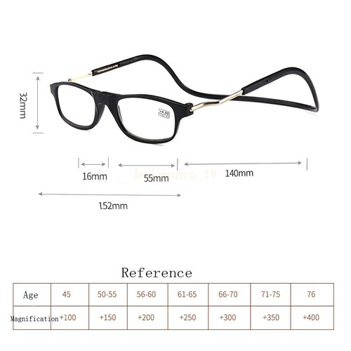 Magnetic Reading Glasses Hanging Neck Snap Click Men Women 1.0 1.5 2.0 2.5 3.0 - Picture 30 of 64
