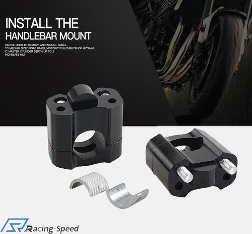 HandleBar Fat Bar Mount Clamps Risers Adaptor 7/8" to 1 1/8" Dirt Pit Bike Black - Picture 7 of 12