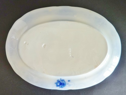 28cm 11" ANTIQUE flow blue ENGLISH PLATTER serving plate GRINDLEY: Marguerite - Picture 4 of 5