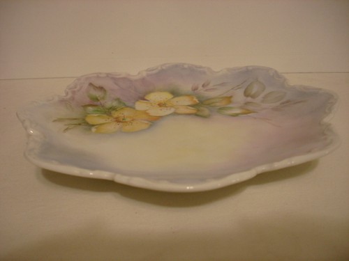 Vintage Serving Plate Cottage Core Floral Hand Painted Signed Dorothy Peavey - Bild 9 von 12