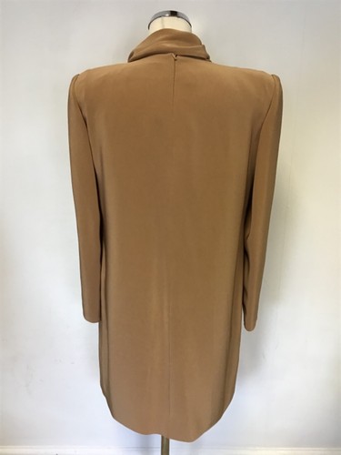 TOM BOWKER FOR COTERIE CAMEL & GOLD SATIN SPECIAL OCCASION SKIRT SUIT SIZE 12 - Picture 4 of 6