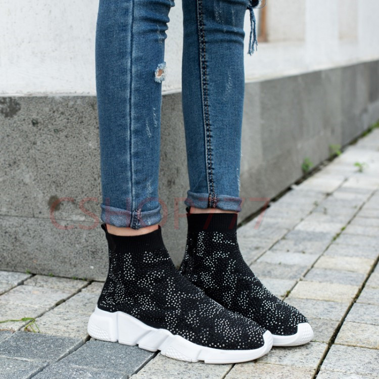 Para mujer tipo alta Top Caliente Rhinestone Floral emboridery Calcetín botas Zapatos Perla Talla Caliente Top 2dc378 Para mujer tipo alta Top Caliente Rhinestone Floral emboridery Calcetín botas Zapatos Perla Talla Caliente Top 2dc378