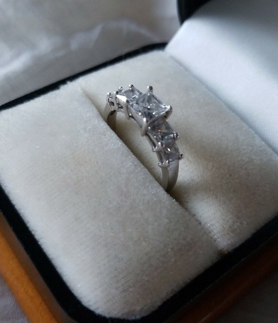 Signed RSC 925 Sterling Silver Cubic Zirconia Ring Size 6 eBay