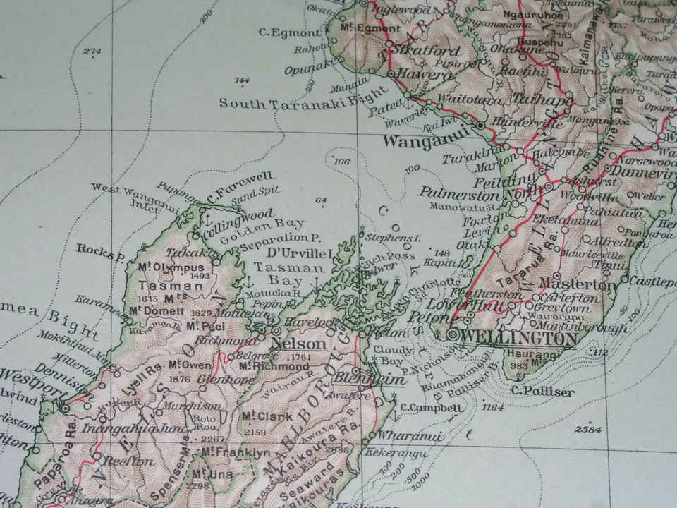 1927 VINTAGE MAP OF NEW ZEALAND / NEW CALEDONIA / HAWAII / TASMANIA  - Image 3 of 4