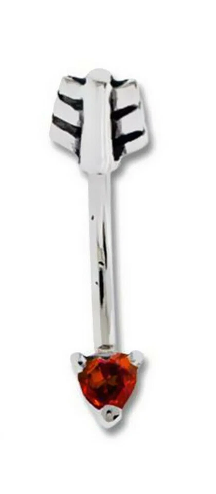 16 克 5/16 英寸心形和箭头宝石弯曲杠铃曲线眉毛耳 Daith Rook 戒指 1 件 — 第 4/4 张图片