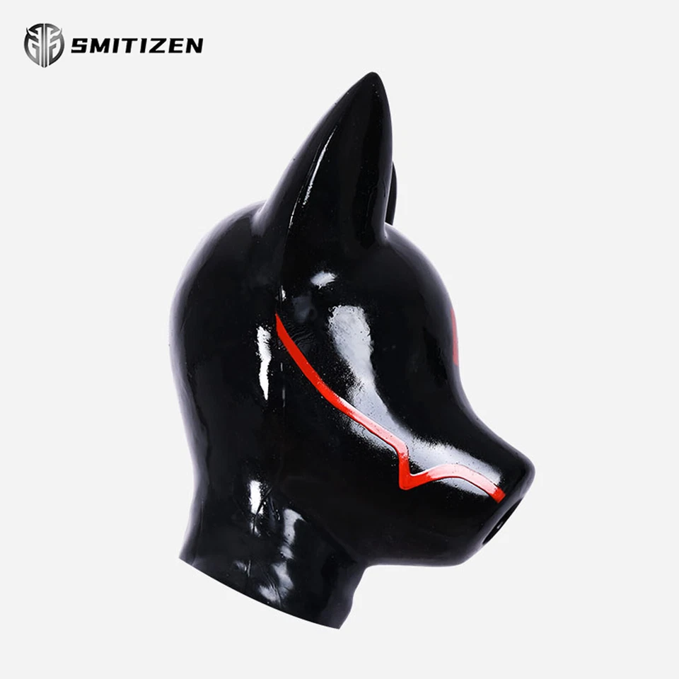Smirtizen Silicone Long Short Ears Drone Hood With Lock Pattern for Fetish Gay - Image 3 of 4