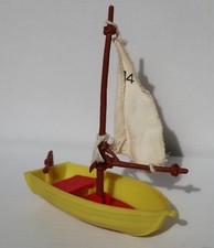 Schleich Smurf Vintage Playset RARE 4.0070 Yellow Red Sailboat Boat