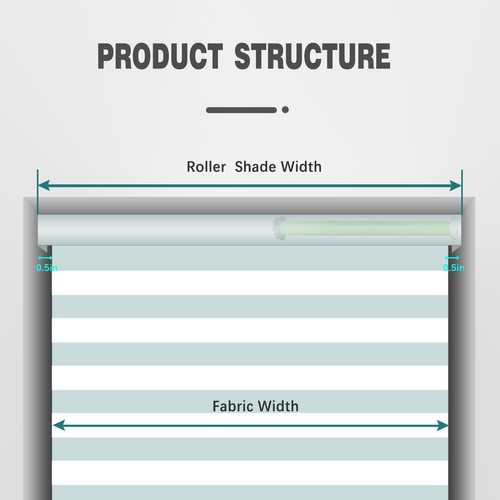 Motorized Zebra Blinds Roller Shade Waterproof Horizontal Window shades - Bild 6 von 48