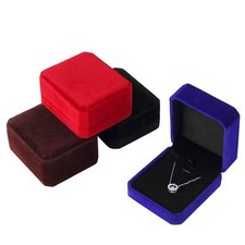 4Pcs Velvet Necklace Pendant Gift Box Jewelry Gift Box