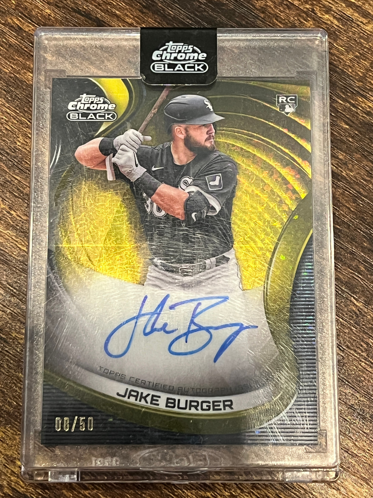 2022 Topps Chrome Black Gold Refractor /50 Jake Burger #CBA-JBU Rookie Auto RC