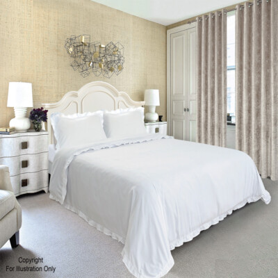 White Plain Frilled Edge Duvet Set Bedding Quilt Cover Pillow Case - Plain White Double Bedding Set White Plain Frilled Edge Duvet Set Bedding Quilt Cover Pillow Case - Plain White Double Bedding Set