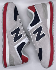 New Balance Mens 574 Classic Grey Red ML574MUB Size 8.5 D NWOB Lifestyle Running