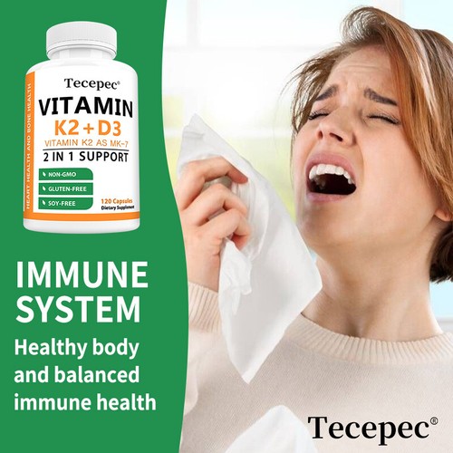 Vitamina D3 + Vitamina K2 120 Cápsulas - 5000 UI Vit D3 por porción - Imagen 6 de 8