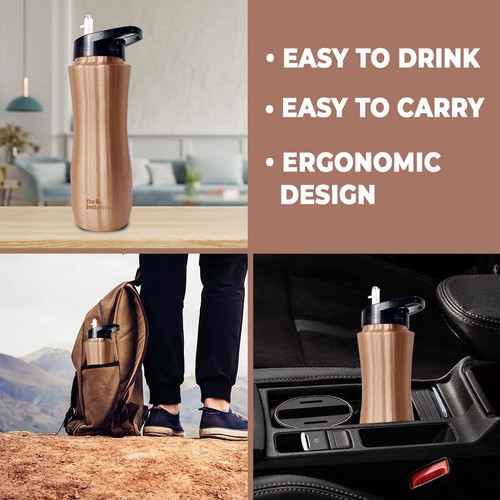 Copper Water Bottle with Sipper with Leak Proof For Ayurveda Health Benefit - Picture 4 of 5