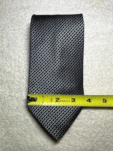 Tommy Hilfiger Neckwear Men’s Pure Silk Tie Blue Geometric 3.5” in - Picture 3 of 12