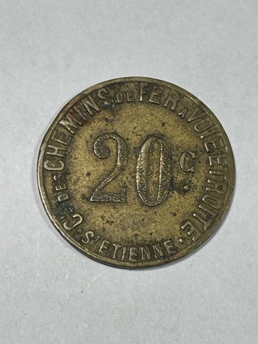 Jeton 20 Centimes Société des Chemins de Fer à Voie Etroite Saint-Etienne (8-38) - Imagen 2 de 3