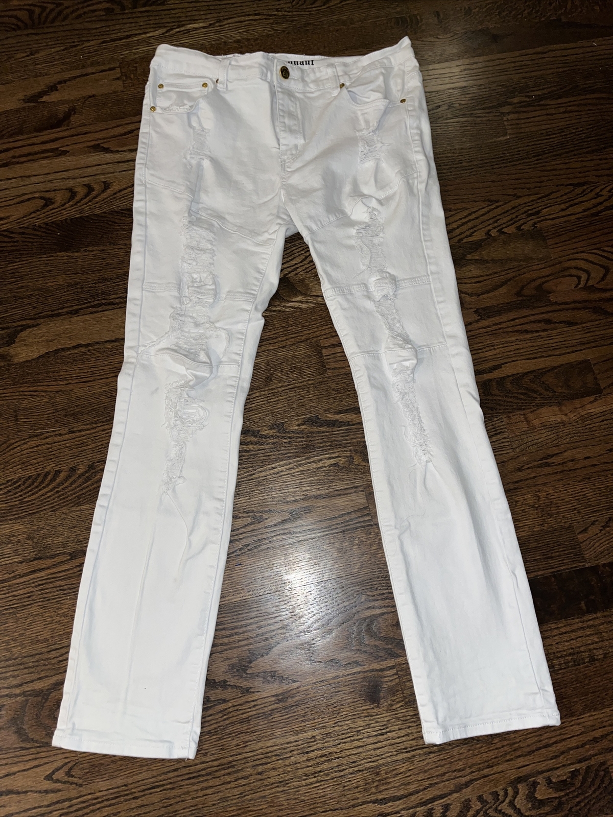 ARGONAUT Jeans Ultra Slim 36x31 Distressed WHITE Mens Denim