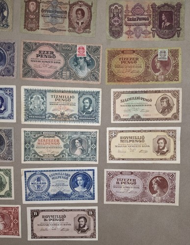HUNGARY WW2 22 pcs Collection Banknotes (VF-XF) 1.000.000 B.PENGO serie (III.) - Picture 4 of 12