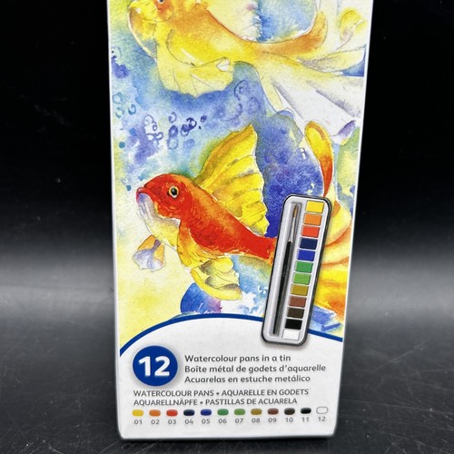 12pc Derwent Academy Watercolour Pan Set Craft/Art Paint Palette Colour Kit - Picture 4 of 8