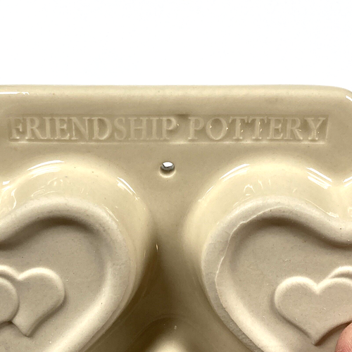 Roseville Friendship Pottery Hearts Muffin Pan - Picture 5 of 7