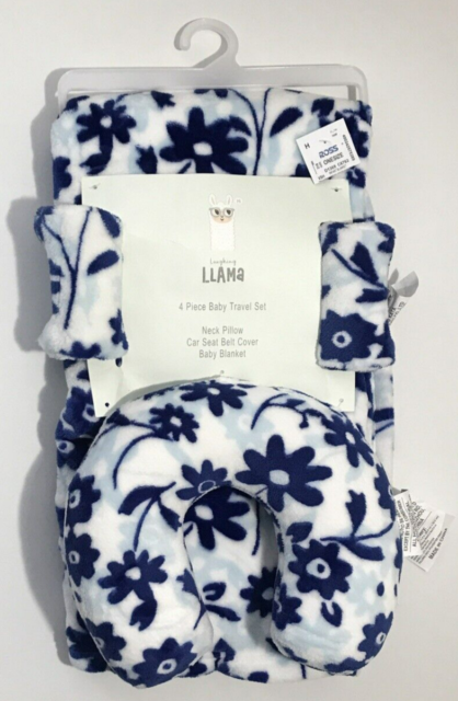 Laughing LLama 4 Piece Baby Travel Set Neck Pillow Blanket Car Seat Belt Cover Laughing LLama 4 Piece Baby Travel Set Neck Pillow Blanket Car Seat Belt Cover