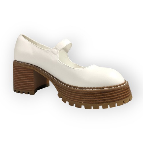 Mia Natania White Platform Mary Jane Lug Sole Pump (Women) 10M - Picture 3 of 7