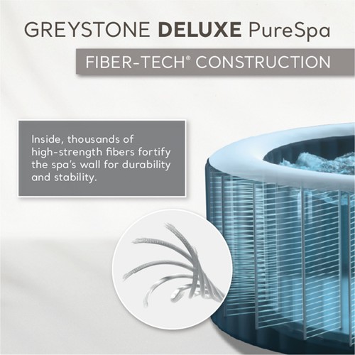 Intex PureSpa Plus Inflatable Square Hot Tub Spa with Tablet & Phone Tray, White - Picture 5 of 12