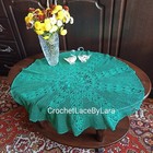 Green crochet Tablecloth, Christmas Tablecloth, Home table decor, Holiday decor